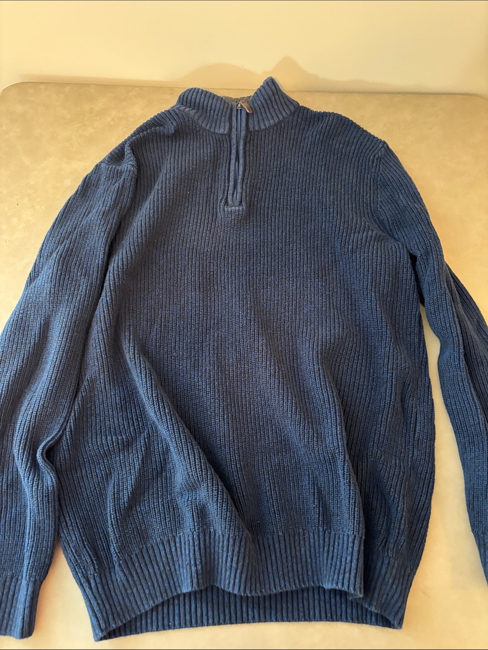 Izod Men's Navy Blue Zip-Up Ribbed Sweater